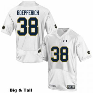 Notre Dame Fighting Irish Men's Dawson Goepferich #38 White Under Armour Authentic Stitched Big & Tall College NCAA Football Jersey KDB6499VH